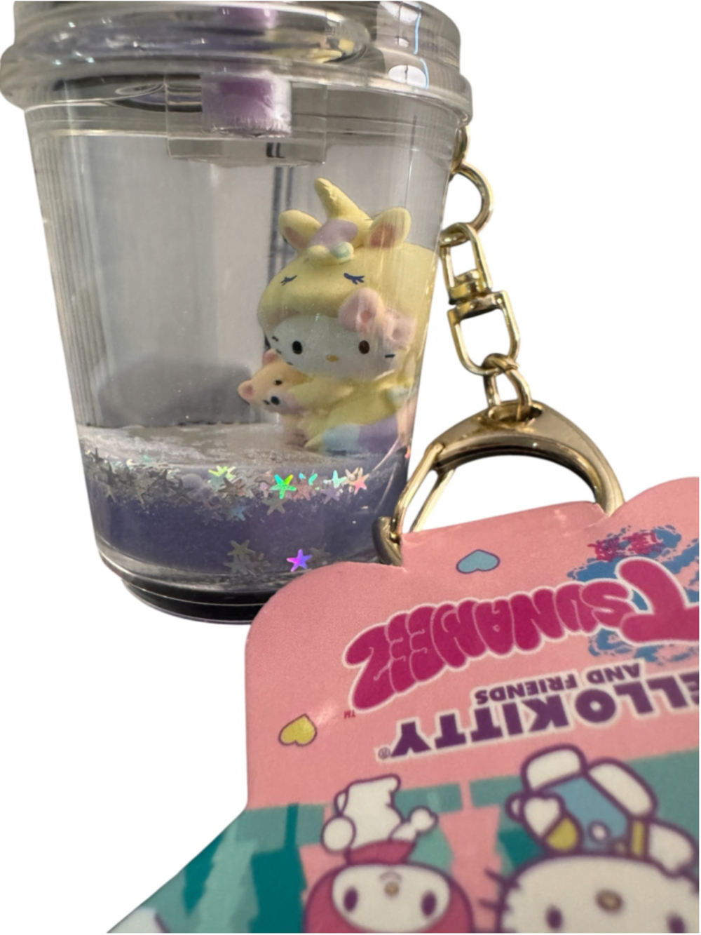 New Hello Kitty Boba Tea Keychain Floating Water, Drink Cup - Picture 5 of 7